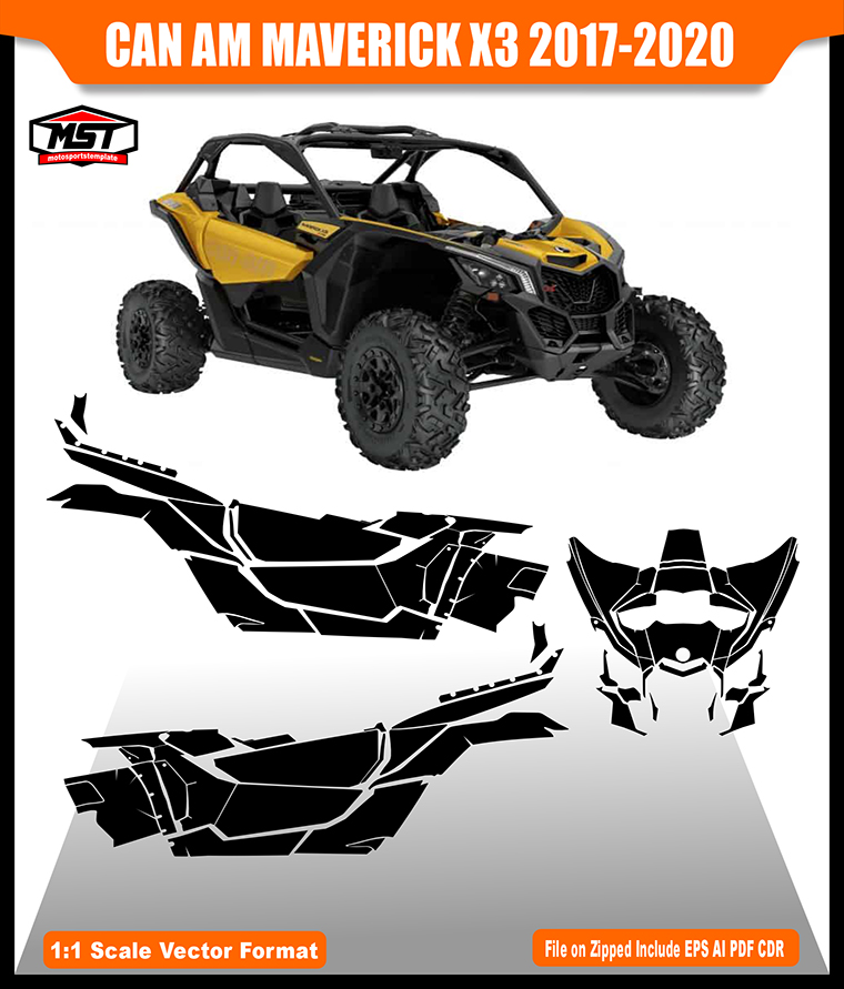 CAN AM MAVERICK X3 2017 2020 2022 2024 TEMPLATE