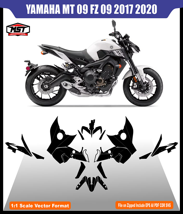 YAMAHA MT 09 FZ 09 2017 2020 TEMPLATE