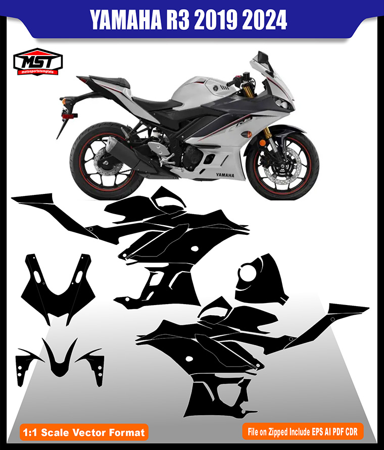 YAMAHA R3 2019 2024 TEMPLATE