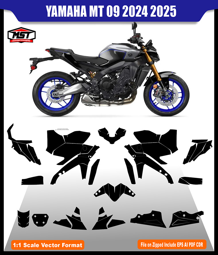 YAMAHA MT 09 2024 2025 TEMPLATE