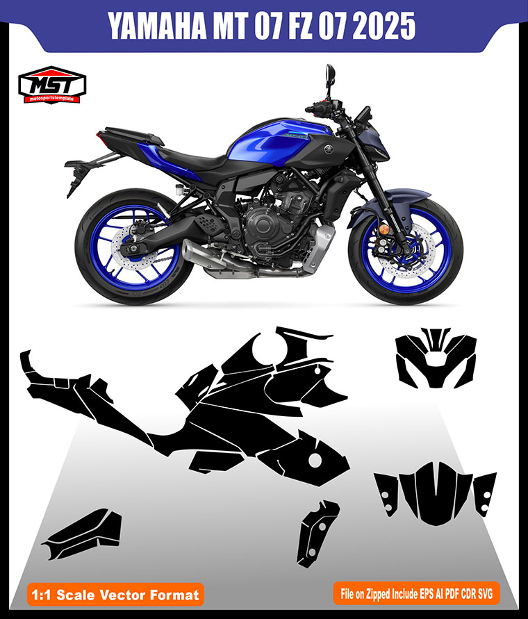 YAMAHA MT 07 FZ 07 2025 2026 TEMPLATE
