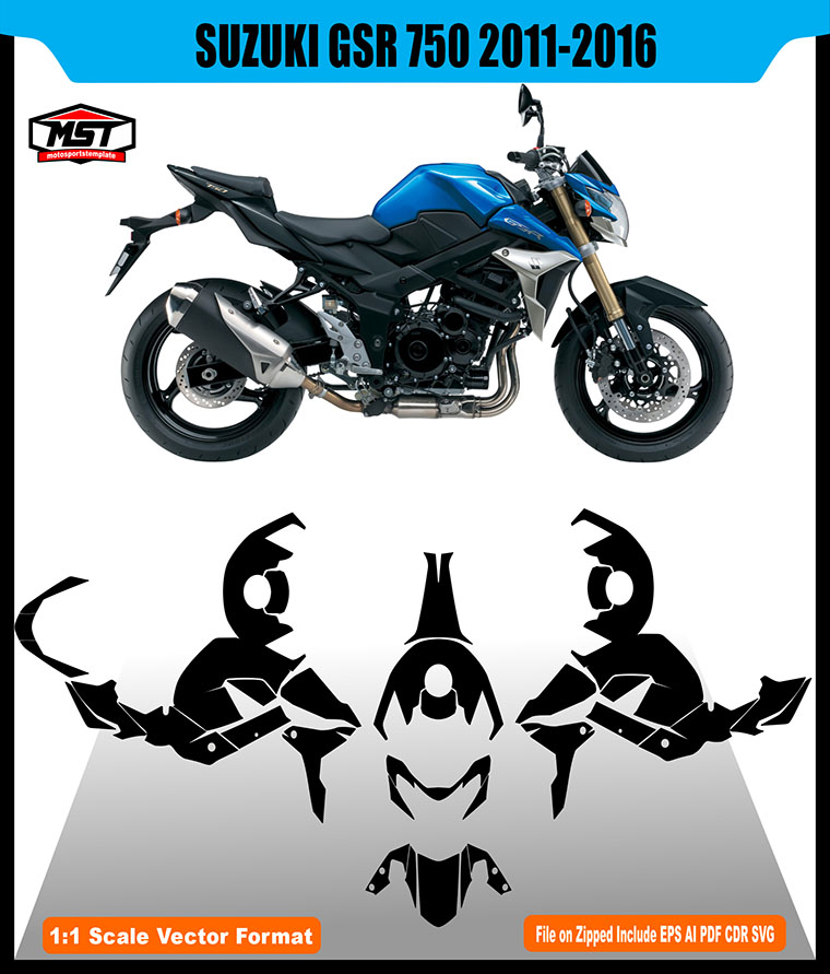 SUZUKI GSR 750 2011 2016 TEMPLATE