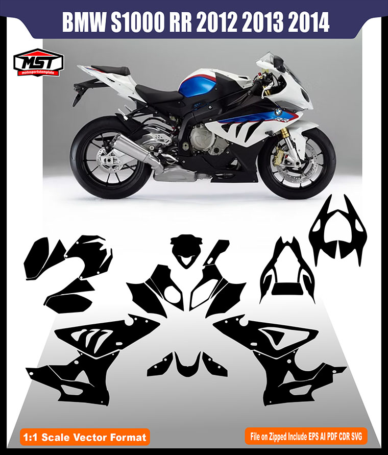 BMW S1000 RR 2012 2013 2014 TEMPLATE