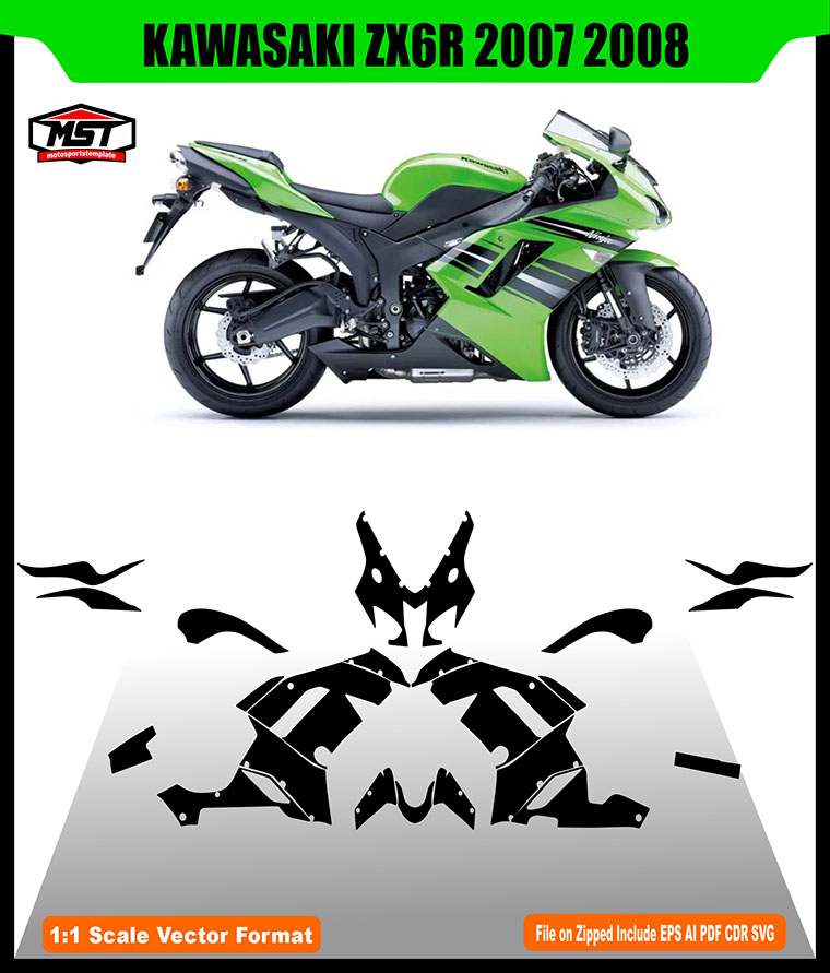 KAWASAKI NINJA ZX6R 2007 2008 TEMPLATE