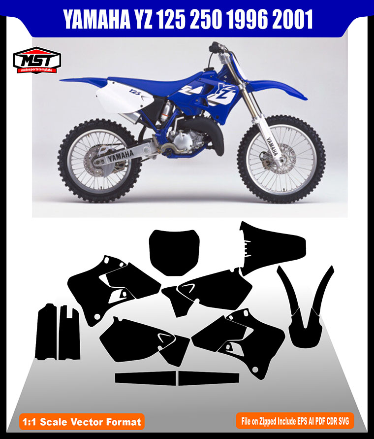 YAMAHA YZ 125 250 1996 2001 TEMPLATE