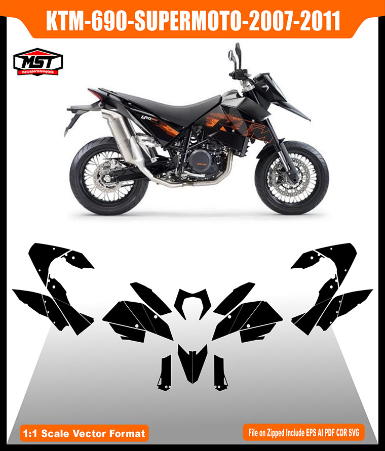 KTM 690 SUPERMOTO 2007 2011 TEMPLATE