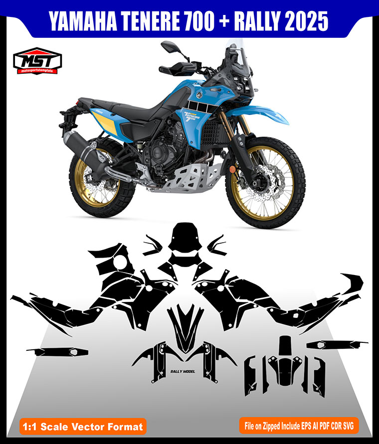 YAMAHA TENERE T700 2025 AND RALLY 2025 TEMPLATE