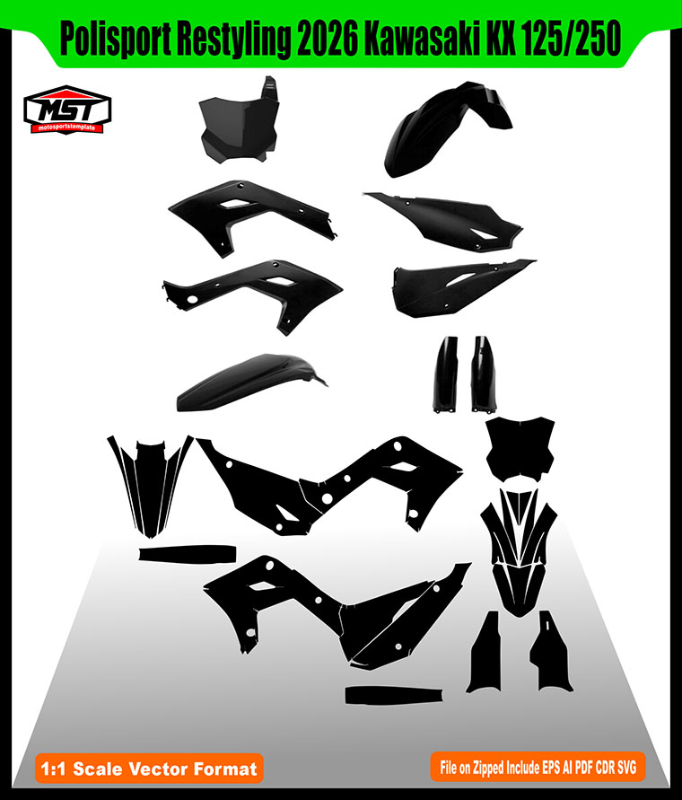 POLISPORT RESTYLING KAWASAKI KX 125 250 2026 TEMPLATE