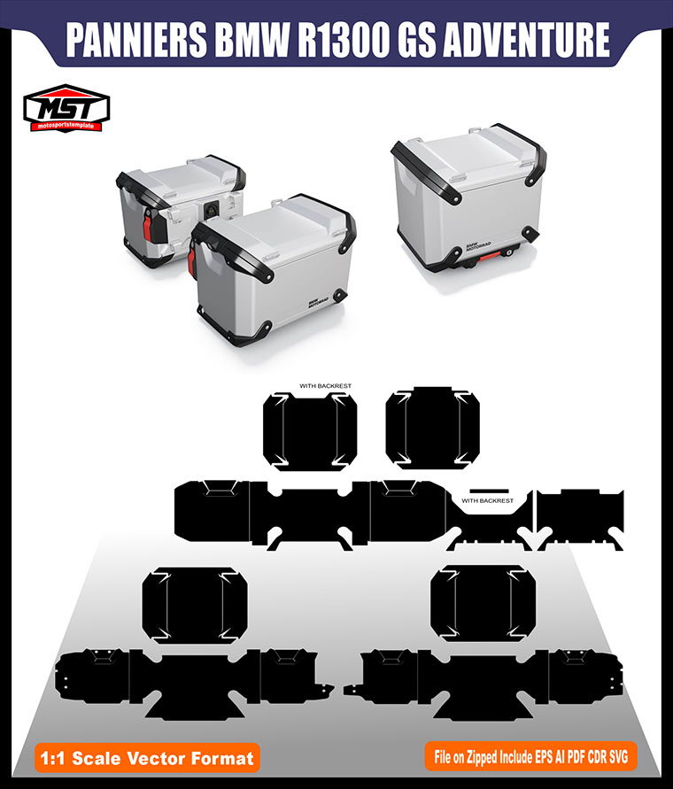 BOX PANNIERS BMW R1300 GS ADVENTURE TEMPLATE