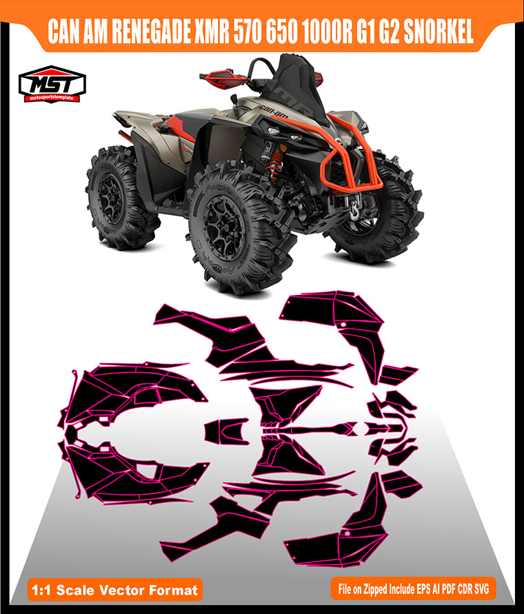 CAN AM RENEGADE XMR 570 650 1000R G1 G2 SNORKEL TEMPLATE
