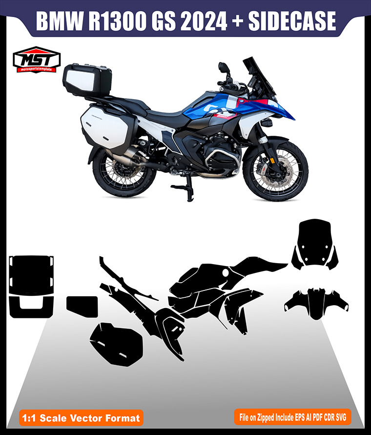 BMW R 1300 GS 2023 2026 + SIDECASE TEMPLATE