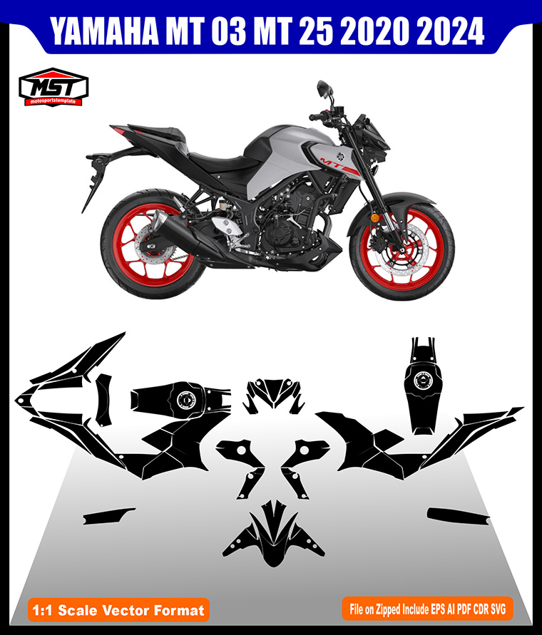 YAMAHA MT 03 MT 25 2020 2024 TEMPLATE