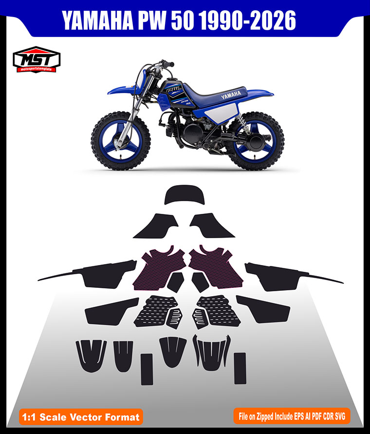 YAMAHA PW 50 1990 2026 TEMPLATE