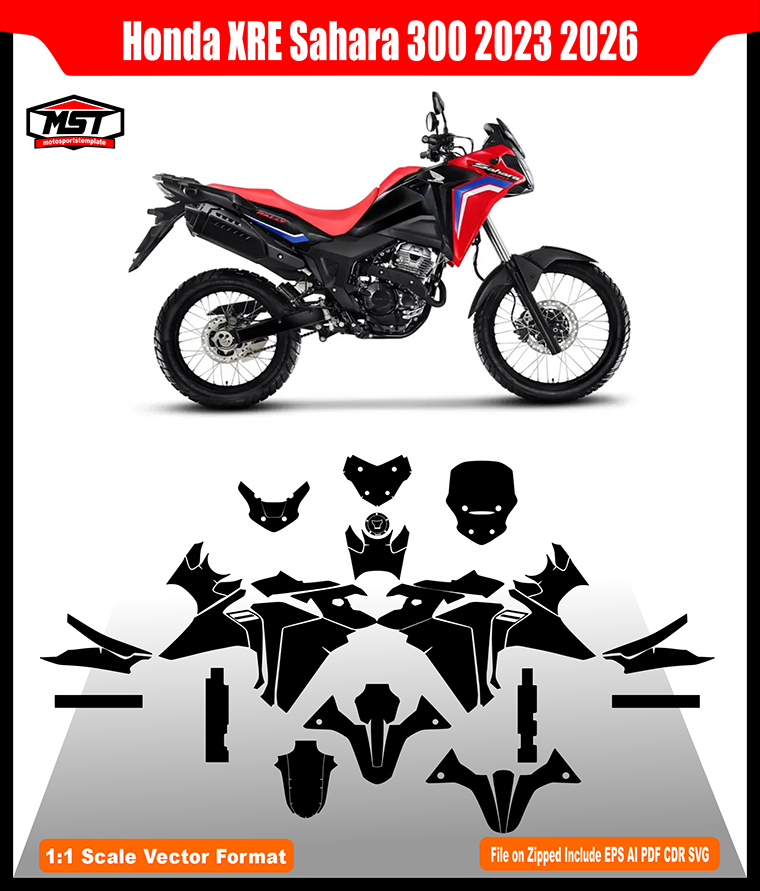 Honda XRE Sahara 300 Standard Rally and Adventure 2023 2026 Template