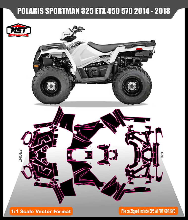 POLARIS SPORTMAN 325 ETX 450 570 2014-2018 TEMPLATE