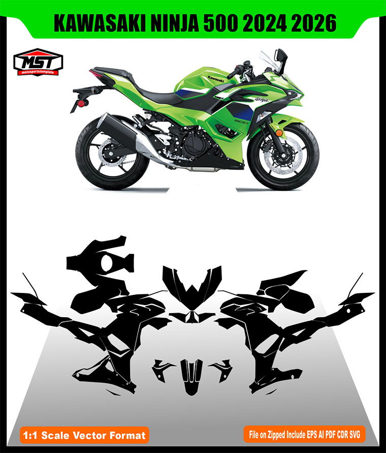 KAWASAKI NINJA 500 2024 2026 TEMPLATE